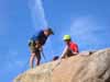 setting up for the rappel
